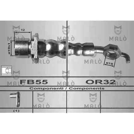 Тормозной шланг MALO 80353 UUB 6KYV 2510440 изображение 0