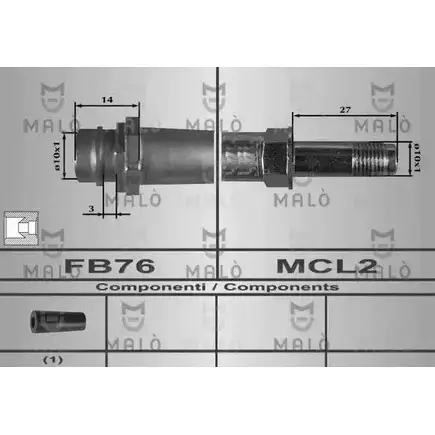 Тормозной шланг MALO JK R1H8 2510443 80356