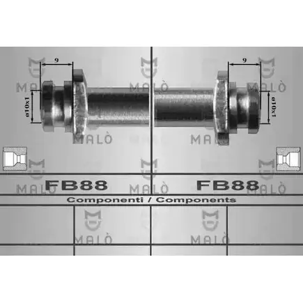 Тормозной шланг MALO P DMF6 80437 2510529 изображение 0