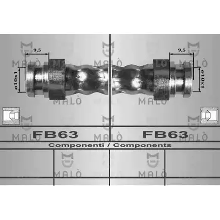 Тормозной шланг MALO 2510645 5SAB7 KV 80546 изображение 0