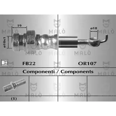 Тормозной шланг MALO 80562 64 WGX1S 2510663