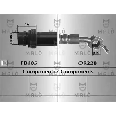 Тормозной шланг MALO 2510820 80710 93O1TZ Q изображение 0