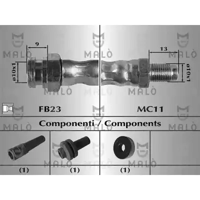 Тормозной шланг MALO 80718 2510827 K4 PSRRO изображение 0