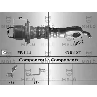 Тормозной шланг MALO 80886 NC7 6TB7 2510980 изображение 0