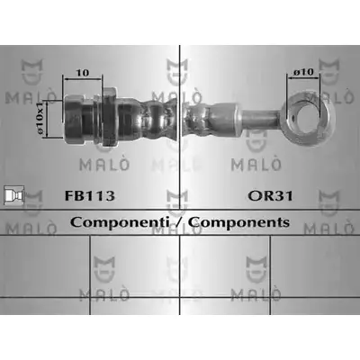 Тормозной шланг MALO 80912 2511006 Q 5DL81 изображение 0