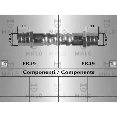Тормозной шланг MALO 2511114 7N X6OC 81013 изображение 0