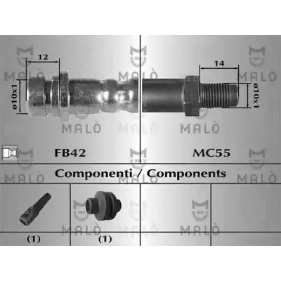 Тормозной шланг MALO 24W 6WHB 2511138 81037 изображение 0