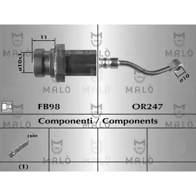 Тормозной шланг MALO 2511150 81049 Z 95WV изображение 0