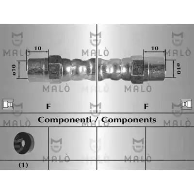 Тормозной шланг MALO 8227 2511211 7AG F5MV изображение 0