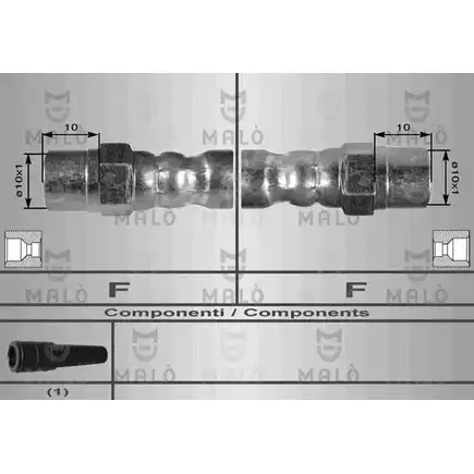 Тормозной шланг MALO 2511355 6SMF ZIG 8423 изображение 0