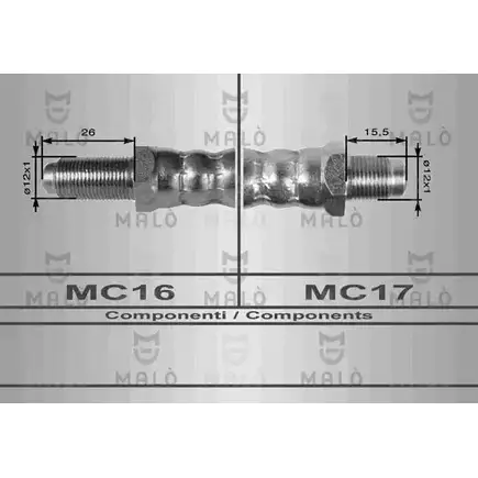 Шланг сцепления MALO 8442 AV25 P0O 2511373