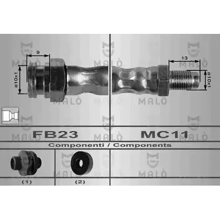 Тормозной шланг MALO 8554 2511478 NBU 9Z9N изображение 0