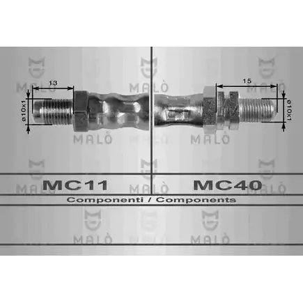 Тормозной шланг MALO 2511511 H3T 9J 8600 изображение 0