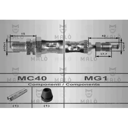 Тормозной шланг MALO XZ9C L 8610 2511521 изображение 0