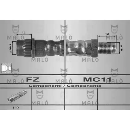 Тормозной шланг MALO 8620 2 QEBCFG 2511531 изображение 0