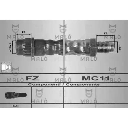 Тормозной шланг MALO 2511552 8641 E52 ZBS изображение 0