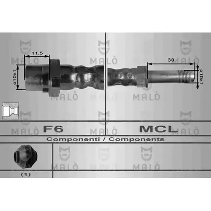 Тормозной шланг MALO 2512059 8910 FAI8 Z изображение 0