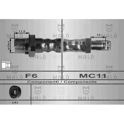 Тормозной шланг MALO A X3D7C 8911 2512069 изображение 0