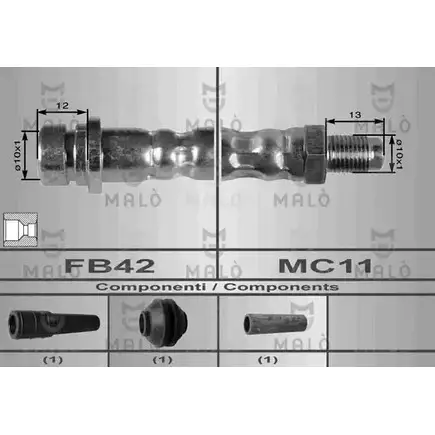 Тормозной шланг MALO 2512802 8998 KN5R F изображение 0