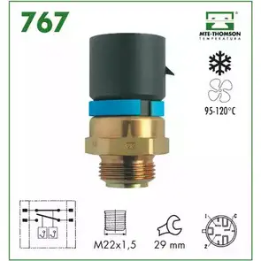 Датчик включения вентилятора радиатора MTE-THOMSON JL40V6 A8 2IZK 2518243 767 изображение 0
