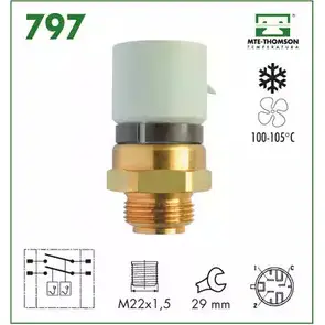 Датчик включения вентилятора радиатора MTE-THOMSON HDY9B 2518815 797 1 KTLPY