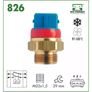 Датчик включения вентилятора радиатора MTE-THOMSON 2518843 M3AL4VP KI 6KZ 826 изображение 0
