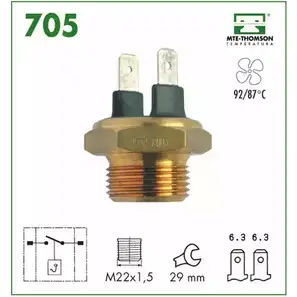 Датчик включения вентилятора радиатора MTE-THOMSON UDI19G modelo_interrup 2519120 PXRRE H2