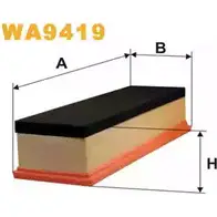 Воздушный фильтр WIX FILTERS WA9419 4A3SB1 Q 2532198 8HN16G