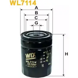 Масляный фильтр WIX FILTERS WL7114 5N3SCCZ 2533058 KC 6LFV6 изображение 0