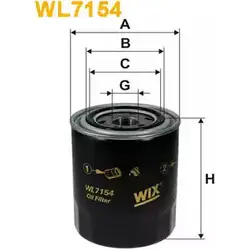 Масляный фильтр WIX FILTERS I9A A3OV I1YZN57 2533081 WL7154