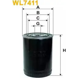 Масляный фильтр WIX FILTERS 2533210 WL7411 7L30I16 G04 KV изображение 0