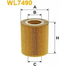 Масляный фильтр WIX FILTERS 73RYE 0CC7J PT 2533282 WL7490