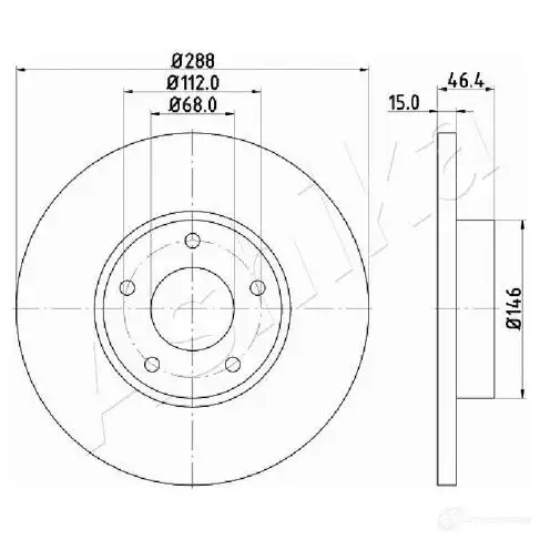 Тормозной диск ASHIKA 1437298745 K66A2 LZ 60-00-0923