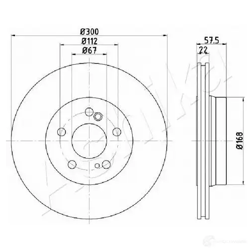 Тормозной диск ASHIKA 0UQ5 A 1437298885 61-00-0517 изображение 0