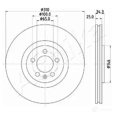 Тормозной диск ASHIKA 1437282313 60-00-0900 0G F6HP