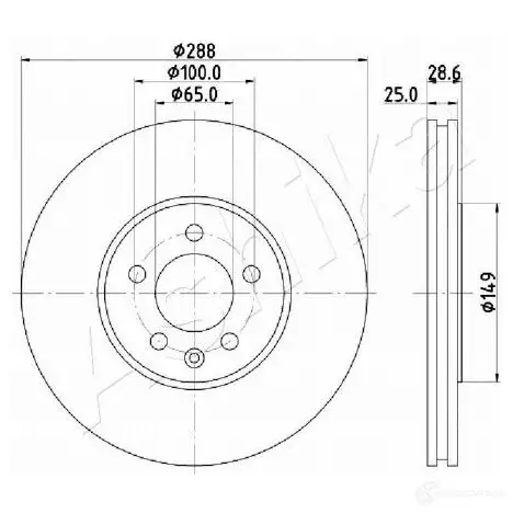 Тормозной диск ASHIKA 60-00-0950 QSVB0X 4 1437297586