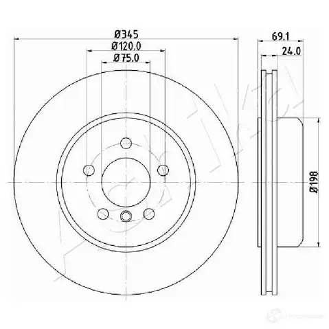 Тормозной диск ASHIKA KETO ZP3 61-00-0124 1437298948 изображение 0