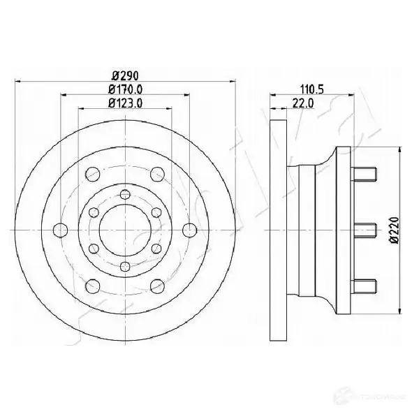 Тормозной диск ASHIKA 60-00-0256 GHP FV 1437302820