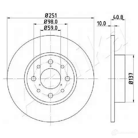 Тормозной диск ASHIKA XP M1HS 1437282579 61-00-0210