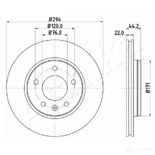 Тормозной диск ASHIKA IEC U2 1437286502 61-00-0925