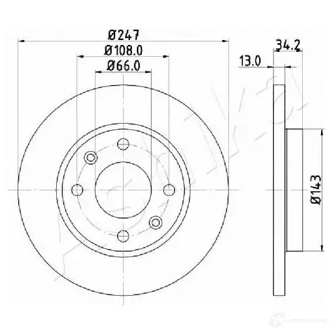 Тормозной диск ASHIKA 4WM RC3W 1437285294 60-00-0630