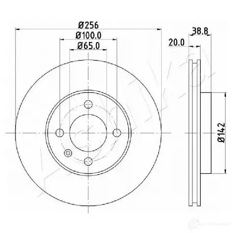 Тормозной диск ASHIKA 1437282495 60-00-0935 LU3YB ZD изображение 0