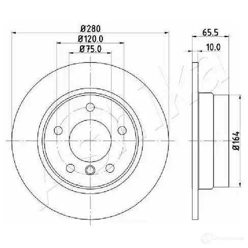 Тормозной диск ASHIKA 61-00-0100 AHQOX I3 1437281266 изображение 0