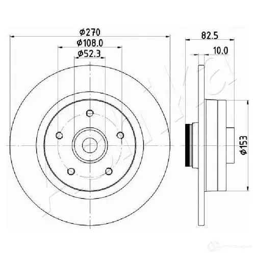 Тормозной диск ASHIKA UIDP X 1437299444 61-00-0710 изображение 0