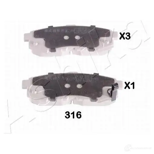 Тормозные колодки дисковые, комплект ASHIKA SF3U L 2115997 51-03-316 8033001839920