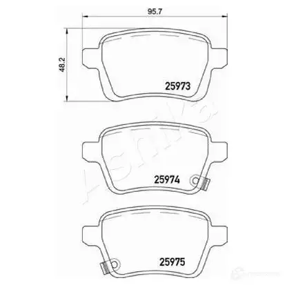 Тормозные колодки дисковые, комплект ASHIKA V AF2PB 1437294080 51-00-0209 изображение 2