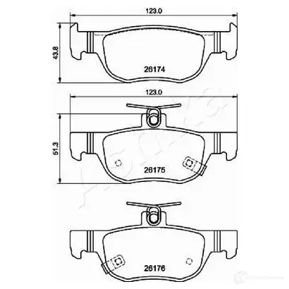 Тормозные колодки дисковые, комплект ASHIKA 51-03-320 1438395051 LSND ST изображение 0