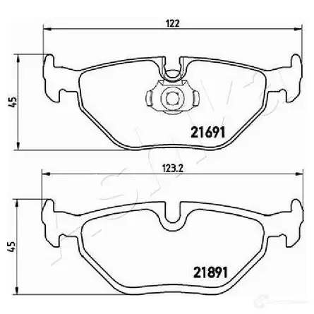 Тормозные колодки дисковые, комплект ASHIKA 1437293131 F1 LPT 51-00-0110 изображение 2