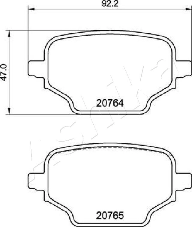 Тормозные колодки дисковые, комплект ASHIKA 1440613502 FWKR2 6V 51-02-2005 изображение 1