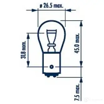 Лампа галогеновая P21/4W 4/21 Вт 12 В 3000-4000K NARVA WV HSH 178814000 1437614465 - Изображение 1